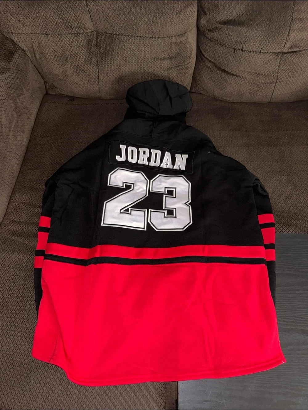 Jordan Black and Red Chicago Bulls Crewneck Sweater